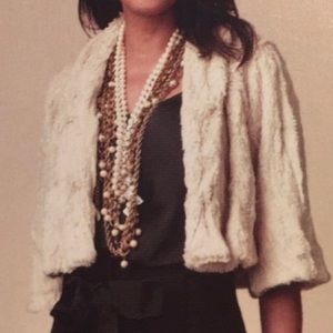 CAbi Alpine Coat #706 Ivory Faux Fur Size Medium